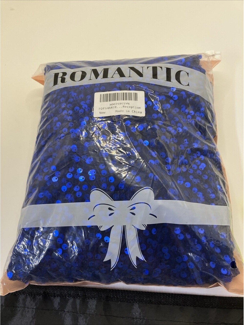 FOTSHARER Sequin Fabric by The Yard Royal Blue 36”x54” New In Bag